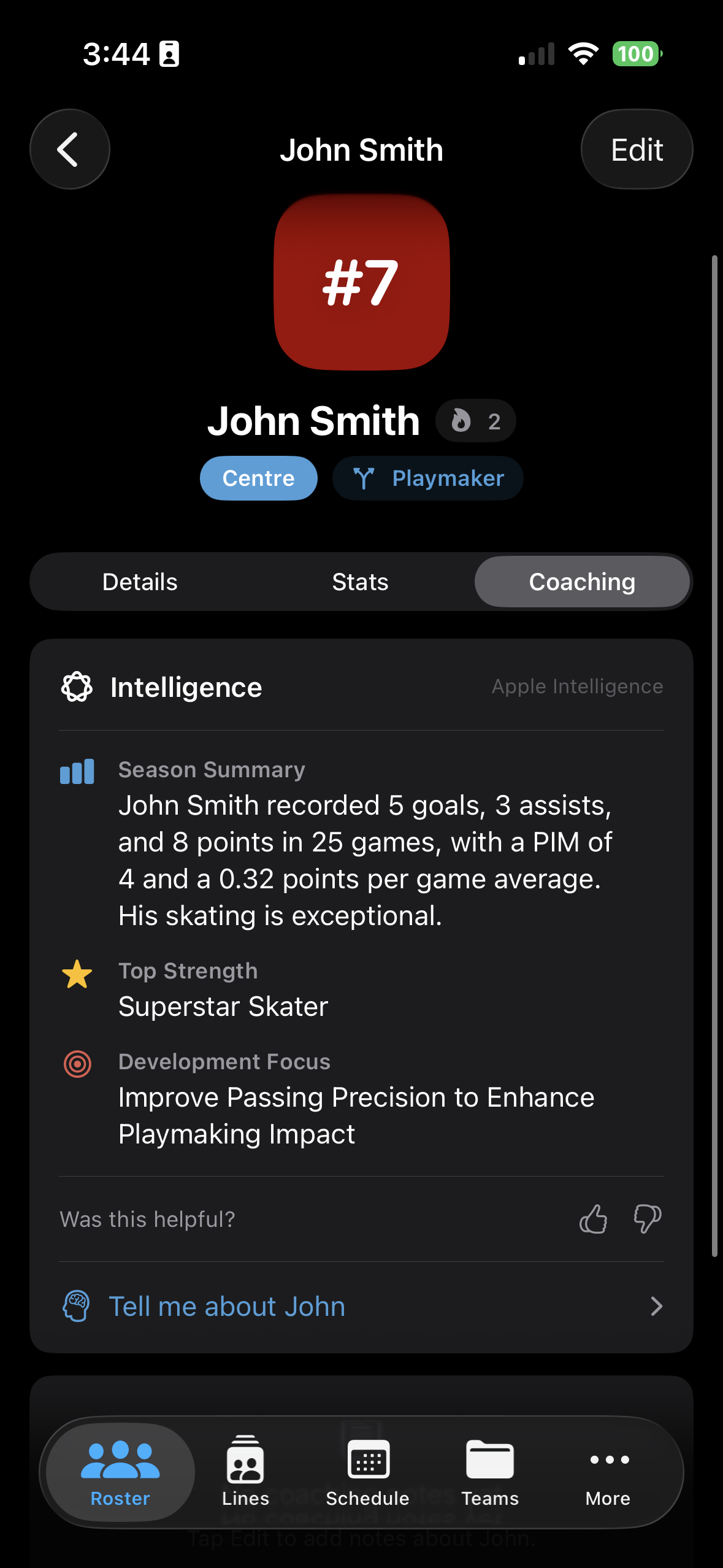 Apple Intelligence coaching